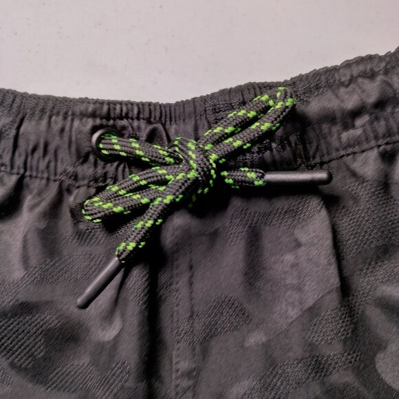 AussieBum Swim Trunk Shorts Men Small Line Black 2 Tone Camo Neon Green - Picture 16 of 16